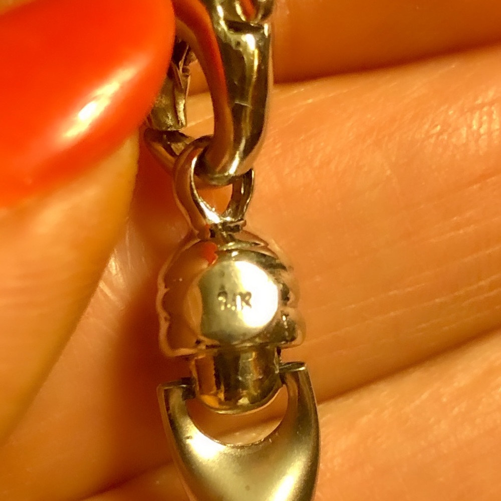 14 Kt White & Yellow Solid Gold Link Bracelet - Picture 9 of 9